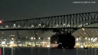 Boat striking the Baltimore Bridge Gantry at 8 times speed is truly insane