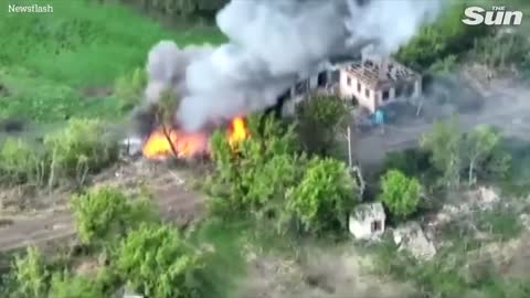 Russian ammo warehouse EXPLODES in direct hit from Ukrainian forces