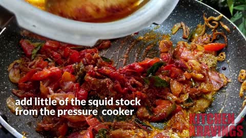 How to make Simple and Easy Calamari Roast | Spicy Squid Roast Recipe