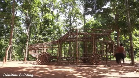 Build The Most Beautiful Car By Using Bamboo With Wooden - Car House