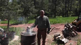 Making charcoal for blacksmithing