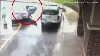 Children escape addict stealing car