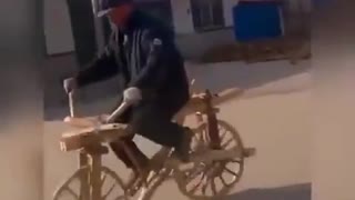 Wooden bike.
