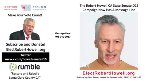 Santa Clara County Voters Can Express Their Dissatisfaction On Robert Howell Message Line