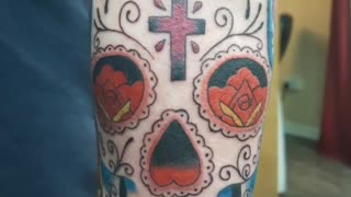 Candy skull tattoo