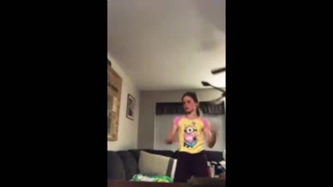 Cute girl shows everyone the dance she just learned