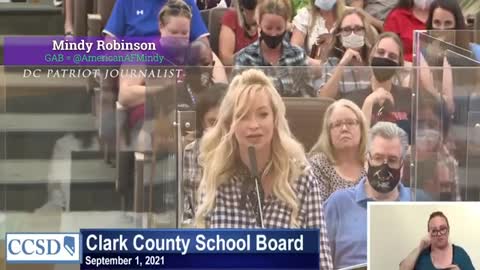 Mindy Robinson UNLOADS on Clark County- Nevada School Board receives roaring ovation-