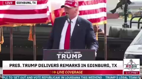 President Donald J. Trump remarks near the Texas border at the South Texas International Airport in Edinburg, Texas