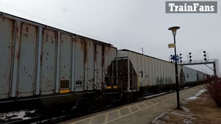 CN 2987 CN 2984 & DPU 2935 Engines Manifest Train In Ontario