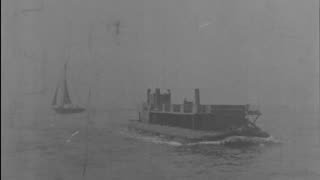 Steamscow "Cinderella" & Ferryboat "Cincinnati" (1903 Original Black & White Film)