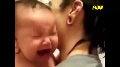 funny baby weeping