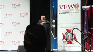 Trump Calls 94 year old WWII Vet on Stage at VFW Convention