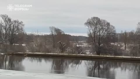 Russian Pontoon Bridge Breaks Free and Flows Downriver into Ukraine