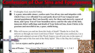 20240331 Mar 31st CONFESSION of SINS and FORGIVENESS Trinity Lutheran Church Sauk Rapids MN