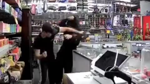 Classic: Las Vegas store owner plays a game of Pokemon with Robber