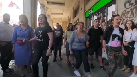 Angry Liberal White Women Perform Cult-Like Protest Chants