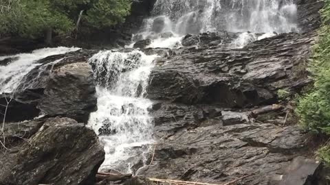 New Hampshire Waterfall in Slow Motion with Calming Music