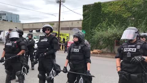 Antifa thugs harass Portland police officers