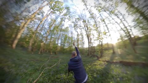 Bullet time in the blue bells with hank the dog