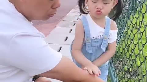 Funny father and doughter