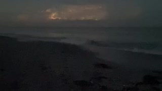 Beautiful thunderstorm at the beach