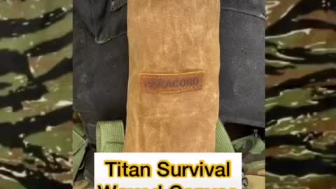 Titan Survival waxed canvas paracord bag