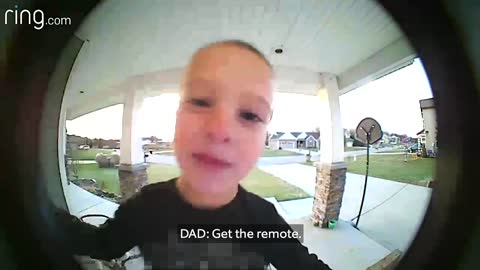 Funny Video Of Dad Using Their Ring Video Doorbell To Help His Son Change The TV | RingTV