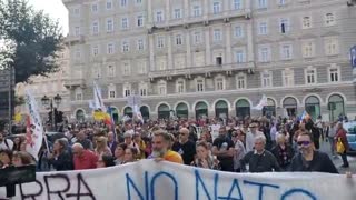 Rome, Italy: Anti NATO protest Oct. 16, 2022