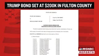 Trump's bond set to $200,000 in election interference case.