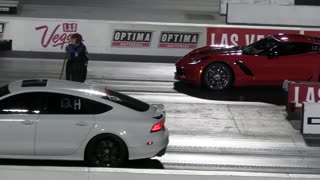 Hellcat vs Z06 Corvette - drag racing