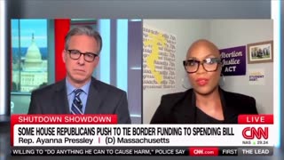 Rep. Ayanna Pressley *insists* "our border is secure" as Jake Tapper pushes back in a rare W