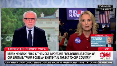 Anti-Biden protester disrupts live CNN endorsement by RFK Jr's sister, causing chaotic scene 🤪