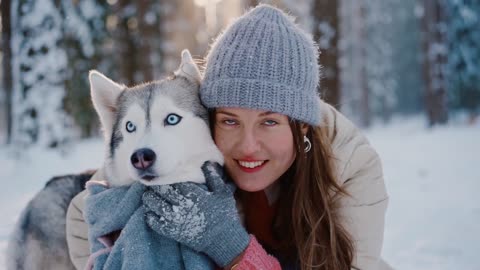 Lovely Husky with owner