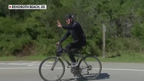 Biden Goes for Bike Ride at the Beach Amid National Crises