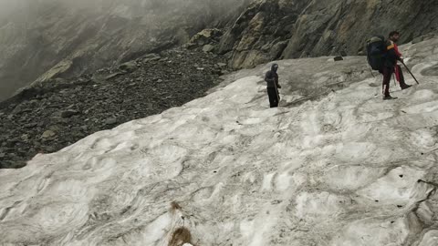 Glacier on high mountains