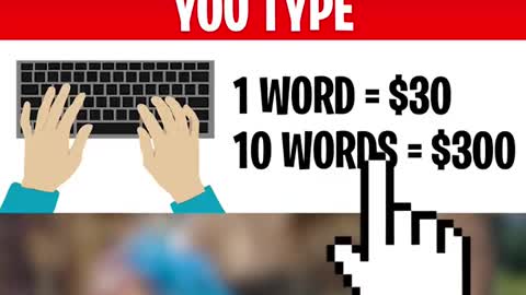 Earn $300 For Typing Words ($30 Per Word) #Shorts