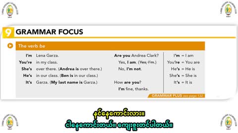 1.9 Grammar Focus (Verbs to Be)