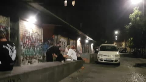 young people in Roma At night