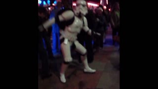 Dancing stormtrooper knows how to party