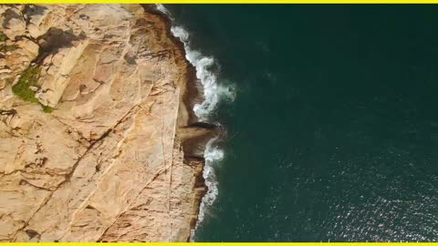 cliff island aerial view