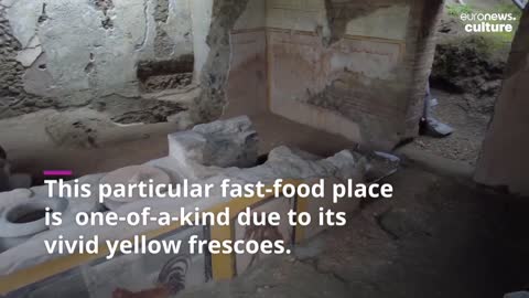 Excavations in Pompeii reveal a fast food shop with ducks and snails
