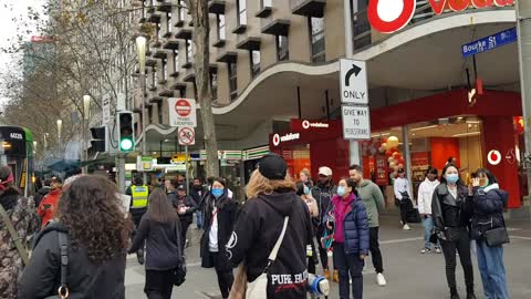 March To Parliament House via Burke Street & warn police of oncoming tram headed for them 11 06 2022