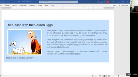 "The Goose with the Golden Eggs" with Rishaan and NHEG