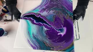 (108) Acrylic Pouring 🌌 Straight Galaxy Pour