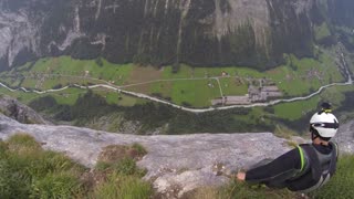 Amazing POV footage of wingsuit BASE jumping