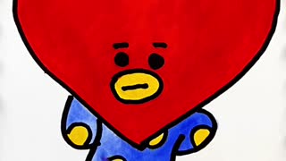 How to draw and paint Tata from BTS