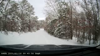 dash cam video of snowy day
