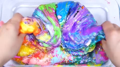 Baby Shark Ranbow mixing Random Cute .Shiny things into Slime #ASMR #Satisfing #Slime video