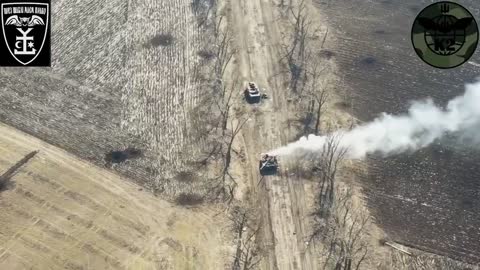 Ukraine War Footage - Ukrainian Artillery Striking A Russian Column In Donetsk