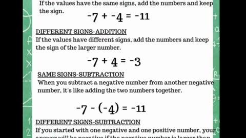 ADDITION & SUBTRACTION OF INTEGERS - 6th Grade Math Worksheets for Middle School